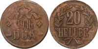 German East Africa 20 Heller Wilhelm II, Tabora, Kupfer, S+, KM:15 -