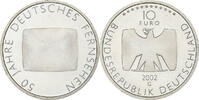 Deutschland 10 Euro German Television, Karlsruhe, Silber, UNZ, KM:219 -