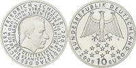 Deutschland 10 Euro Friedrich von Schiller, Hamburg, Silber, UNZ, KM:239 -