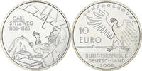 Deutschland 10 Euro Carl Spitzweg, Munich, Silber, UNZ, KM:273 -