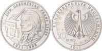 Deutschland 10 Euro Franz Liszt, Karlsruhe, Silber, UNZ, KM:295 -