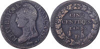 Frankreich 5 Centimes Dupré, Lyon, Surfrappe du Décime, Kupfer, S -