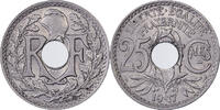 25 Centimes 1917 Paris Frankreich Lindauer, Paris, Nickel, VZ+, Gadoury:379 VZ+