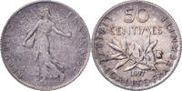 Frankreich 50 Centimes Semeuse, Paris, Silber, SS+, Gadoury:420 -