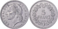 Frankreich 5 Francs Lavrillier, Paris, Nickel, VZ, Gadoury:760 -