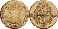 Spanien 1/2 Escudo Charles III, Madrid, Gold, SS+, KM:425 -