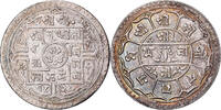 Nepal 1 Mohar Prithvi Bir Bikram, Silber, VZ, KM:651 -