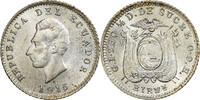 Ecuador 1/2 Decimo Heaton, Silber, VZ, KM:55.2 -