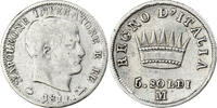 Kingdom of Italy 5 Soldi Napoleon I, Milan, Silber, S+, Gadoury:IT20 -
