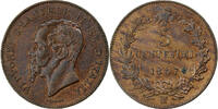 Italien 5 Centesimi Vittorio Emanuele II, Milan, Kupfer, SS+, KM:3.2 -