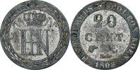 Kingdom of Westphalia 20 Centimes Jérôme Bonaparte, Cassel, Billon, S -