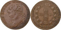 Frankreich 12 deniers françois Louis XVI, Lyon, Kupfer, SS+ -