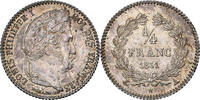 Frankreich 1/4 Franc Louis Philippe I, Paris, Silber, VZ, Gadoury:355 -
