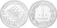 Zentralafrikanische Staaten 1 Franc MDP, Pattern, Aluminium, STGL, KM:E2 -