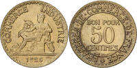 Frankreich 50 Centimes Chambre de commerce, Paris, Cupro-Aluminium, UNZ -
