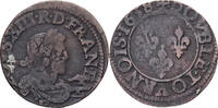 Frankreich Double Tournois Louis XIII, Tours, Kupfer, S, Gadoury:11 -