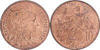 Frankreich 10 Centimes Dupuis, Paris, Bronze, UNZ, Gadoury:277 -