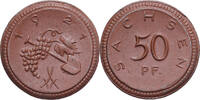 Deutschland 50 Pfennig Stadt Sachsen, VZ, Porzellan -