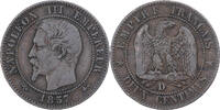 Frankreich 2 Centimes Napoleon III, Lyon, Bronze, SS, Gadoury:103 -