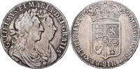 Kingdom of England 1/2 Crown William and Mary, London, Silber, SS -