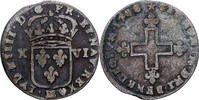 Frankreich 16 Deniers Louis XIV, Strasbourg, Billon, S, Gadoury:96 -