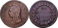 Frankreich 1 Décime Dupré, Paris, Bronze, S+, Gadoury:187 -