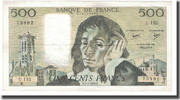 Frankreich 500 Francs Pascal, 1982-01-07, SS+, Fayette:71.26, KM:156e -