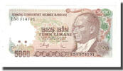 Türkei 5000 Lira Geldschein, 1970-01-14, KM:197, UNZ -