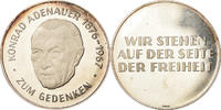 Deutschland Medaille Konrad Adenauer, Zum Gedenken, UNZ, Silber -