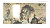 Frankreich 500 Francs Pascal, 1977-02-03, UNZ, Fayette:71.16, KM:156d -