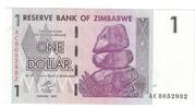 Simbabwe 1 Dollar Geldschein, KM:65, UNZ -