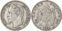 Frankreich 2 Francs Münze, Napoleon III, Napoléon III, Paris, S+ -