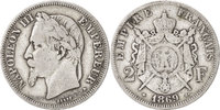 Frankreich 2 Francs Münze, Napoleon III, Napoléon III, Paris, S -