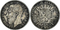 50 Centimes 1886 Belgien Münze 