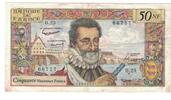 Frankreich 50 Nouveaux Francs Henri IV, O.25, SS, Fayette:58.3, KM:143a -