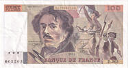 Frankreich 100 Francs Delacroix, D.202, SS, Fayette:69bis.3c1 -