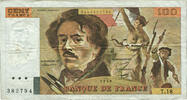 Frankreich 100 Francs Delacroix, T.18, S+, Fayette:69.2c -