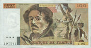 Frankreich 100 Francs Delacroix, V.182, SS+, Fayette:69bis.3b2 -