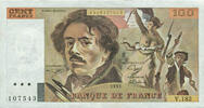 Frankreich 100 Francs Delacroix, V.182, UNZ-, Fayette:69bis.3b2 -