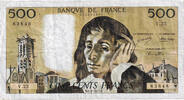 Frankreich 500 Francs Pascal, V.25, SS, Fayette:71.6 -