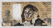 Frankreich 500 Francs 1973 Pascal, T.34, SS, Fayette:71.10