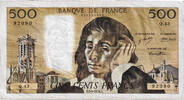 Frankreich 500 Francs Pascal, Q.43, SS, Fayette:71.11 -