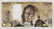 Frankreich 500 Francs Pascal, Q.50, SS, Fayette:71.13 -