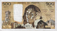 Frankreich 500 Francs Pascal, V.64, S+, Fayette:71.15 -
