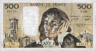 Frankreich 500 Francs Pascal, F.101, S+, Fayette:71.19 -