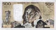 Frankreich 500 Francs Pascal, S.99, SS, Fayette:71.19 -