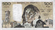 Frankreich 500 Francs Pascal, M.144, SS, Fayette:71.25 -