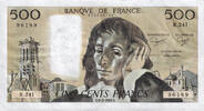 Frankreich 500 Francs Pascal, R.241, SS+, Fayette:71.34 -