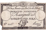 Frankreich 25 Sols SERIE 1025, S+, Fayette:ASS.25A, KM:A55 -