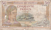Frankreich 50 Francs Cérès, E.5244, SGE, Fayette:17.31 -
